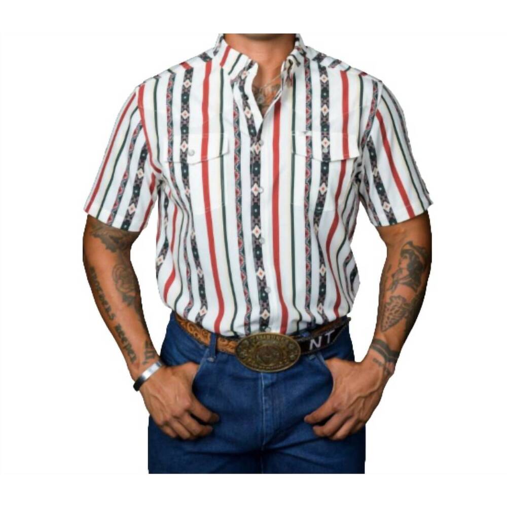 NEW FERRELL post short sleeve snap shirt in green